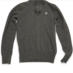 American Eagle Outfitters Gray Crew Neck Sweater with Logo